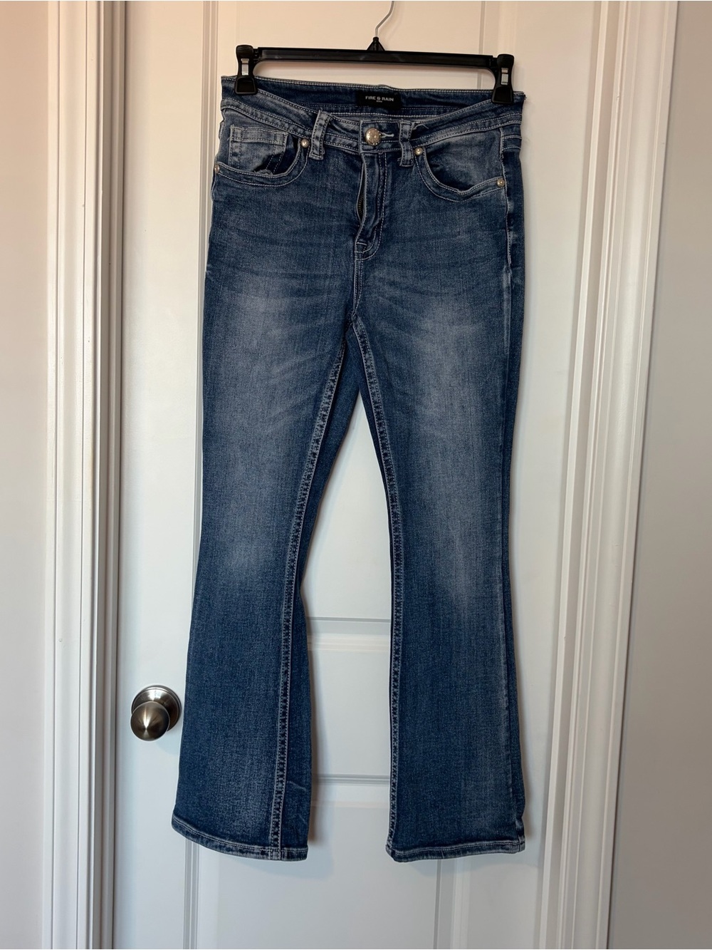 Fire & Rain Dark Blue Flare Jeans with Subtle Fade - 
Size 11